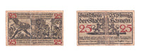 Set of 3 different notgeld paper money, 1915-1922, Germany