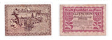 Set of 3 different notgeld paper money, 1915-1922, Germany