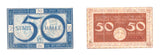 Set of 4 different notgeld paper money, 1915-1921, Germany