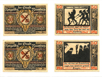 Set of 2 different notgeld paper money, 1920, Naumburg, Germany.