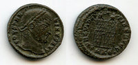 Camp-gate follis of Constantine (307-337 AD), Cyzicus, Roman Empire (RIC 34)