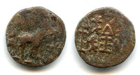 Very rare Sino-Kharoshti 6-zhu coin, Khotan, King Gurgamoya (c.25-50 AD)