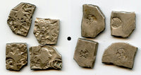 Lot of 4 nicer silver drachms (karshapanas), 200s BC, Mauryan Empire, India