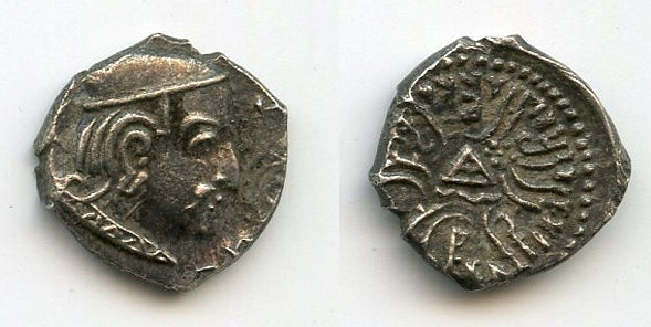 Silver drachm of Rudrasena III (348-378), rare last issue, Indo-Sakas