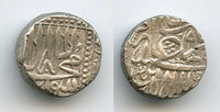 Silver 1/2 rupee w/swastika, Akbar (1556-1605), Mulher, Mughal Empire