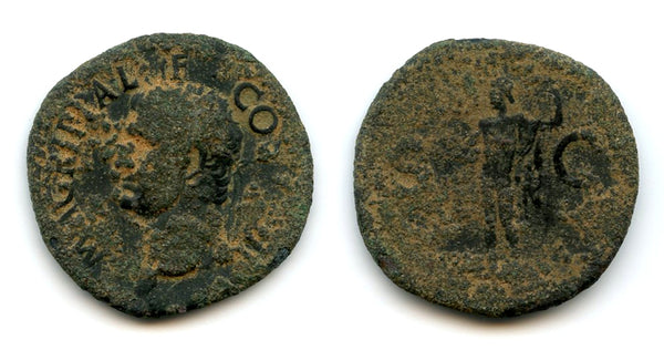 Bronze AE as of Agrippa (d.12 BC), struck under Caligula (37-41 CE), Roman Empire