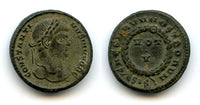 Scarce AE3 of Constantine II as Caesar (317-337 CE), Siscia, Roman Empire (RIC 158)