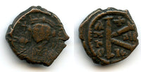 Half follis of Maurice Tiberius (582-602 CE), Thessalonica, Byzantine Empire