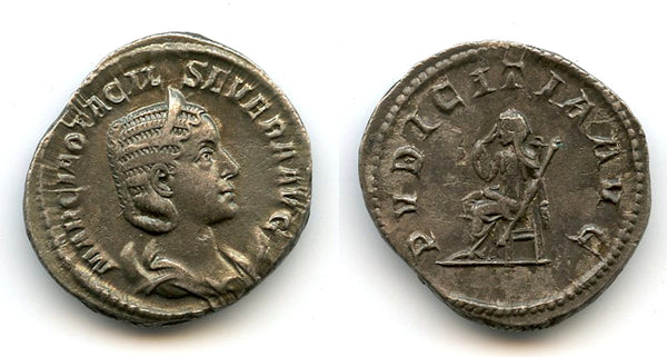 Silver antoninianus of Otacilia Severa, wife of Philip, 244-249 CE, Roman Empire