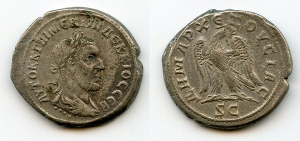 Silver tetradrachm of Trajan Decius (249-251), Antioch, Roman Empire (4th off., Prieur 506)