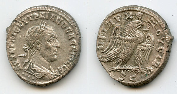 Silver tetradrachm of Trajan Decius (249-251), Antioch, Roman Empire (4th off., Prieur 583)