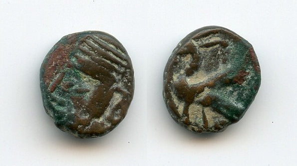 Nice rare AE9 chalkous, Vologases IV (147-191 CE), Ecbatana, Parthian Empire