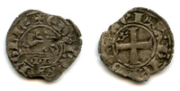 Billon denier au leopard, Edward II (1307-1327), Bordeaux, Anglo-Gallic coinage