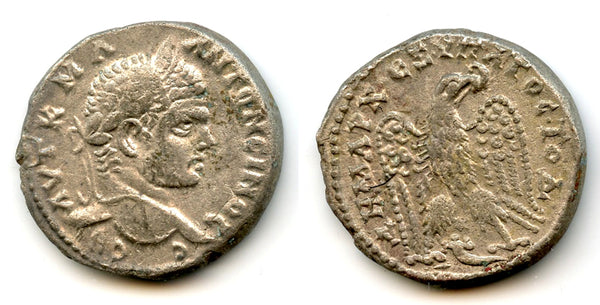 Billon tetradrachm, Caracalla (198-217 CE), Antioch, Roman Provincial Issue