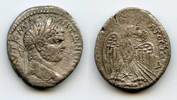 Billon tetradrachm, Caracalla (198-217 CE), Antioch, Roman Provincial Issue