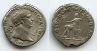 Silver denarius w/Roma, Trajan (98-117 CE), Rome mint, Roman Empire (RIC 116)