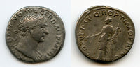 Silver denarius w/Felicitas, Trajan (98-117 CE), Rome mint, Roman Empire (RIC 121)