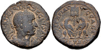 Rare AE28 (sestertius) of Trajan Decius (249-51), Caesarea Maritima, Roman Judaea