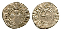 Anonymous billon denier, 1200's, Dauphine-Valence Bishopric, France