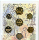 7 coin "Russian Jewry" mint set, special Hanukkah issue, 1996, Israel