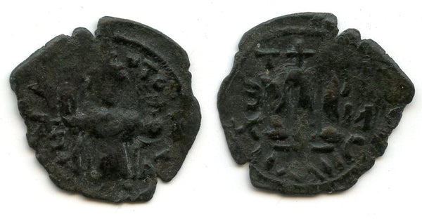 Arab-Byzantine follis, c.635-670, Dimashq mint, Ummayad Caliphate (Walker-7ff)