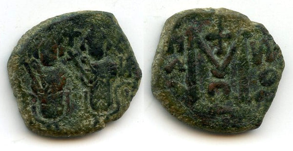 Pre-reform Arab-Byzantine follis, ca.685-693, Baalbek, Ummayad Caliphate