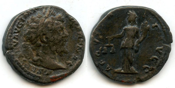 Silver denarius of Septimius Severus (193-211 CE), Roman Empire