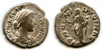 Silver denarius of Lucilla, wife of Lucius Verus (d.169 CE), Roman Empire (RIC 771)