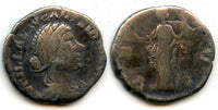 Silver denarius of Lucilla, wife of Lucius Verus (d.169 CE), Roman Empire (RIC 788)