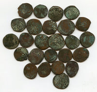 Lot of 25 Timurid/Shaybanid Central Asian large copper coins, c.1400-1500s