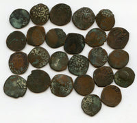 Lot of 25 Timurid/Shaybanid Central Asian large copper coins, c.1400-1500s