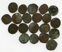 Lot of 20 Timurid/Shaybanid Central Asian large copper coins, c.1400-1500s