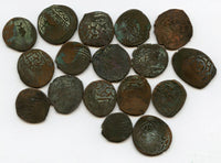 Lot of 17 Timurid/Shaybanid Central Asian large copper coins, c.1400-1500s