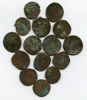 Lot of 15 Timurid/Shaybanid Central Asian large copper coins, c.1400-1500s