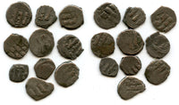 Lot of 10 poorly known "qurudh" dammas, Ibrahim (1059-99), Ghaznavids