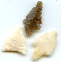 Lot of 3 various stone arrowheads, North Africa, Neolithic period, c.5000-3000 BC