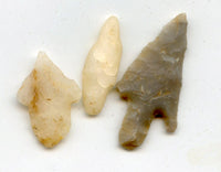 Lot of 3 various stone arrowheads, North Africa, Neolithic period, c.5000-3000 BC