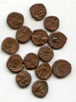 Lot of 14 staters, Vasu Deva II (c.250-300 AD) and later, Kushan Empire