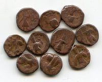 Lot of 10 staters, Vasu Deva II (c.250-300 AD) and later, Kushan Empire