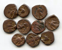 Lot of 10 staters, Vasu Deva II (c.250-300 AD) and later, Kushan Empire