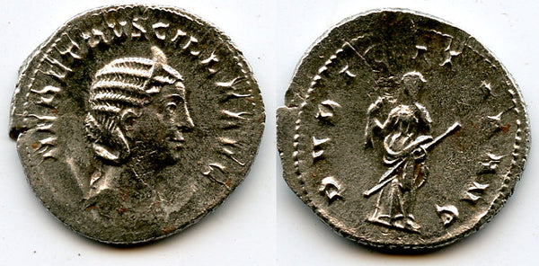 Silver antoninianus of Herennia Etruscilla, 249-251 CE, Roman Empire (RIC 58b)