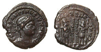 Ancient British barbarous Constantine II GLORIA EXERCITVS AE3, minted ca.330-348 AD - high quality imitation of the Lugdunum issue (PLG mintmark) from Dorchester (?) in Roman Britain