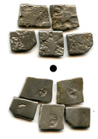 Lot of 5 nicer silver drachms (karshapanas), 200s BC, Mauryan Empire, India