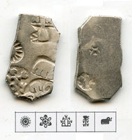 Nice silver karshapana, Nanda period (ca.345-323 BC), Magadha, India (G/H #464)