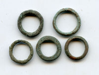 Lot of 5 ancient Celtic bronze ring money pieces from Hungary, ca.800-500 BC