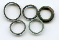 Lot of 5 ancient Celtic bronze ring money pieces from Hungary, ca.800-500 BC