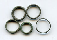 Lot of 5 ancient Celtic bronze ring money pieces from Hungary, ca.800-500 BC